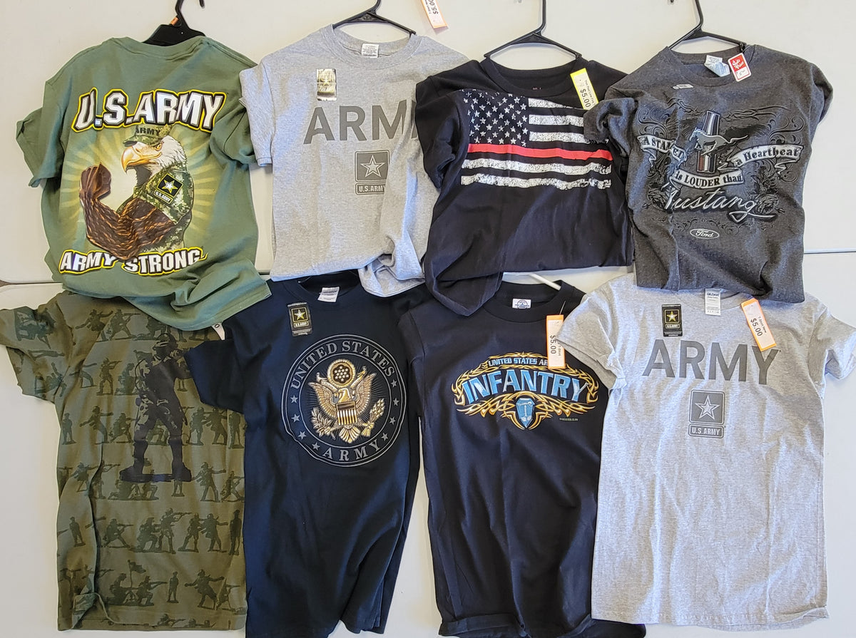 CLEARANCE - Men's Size Small - Military T-Shirt Lot #20