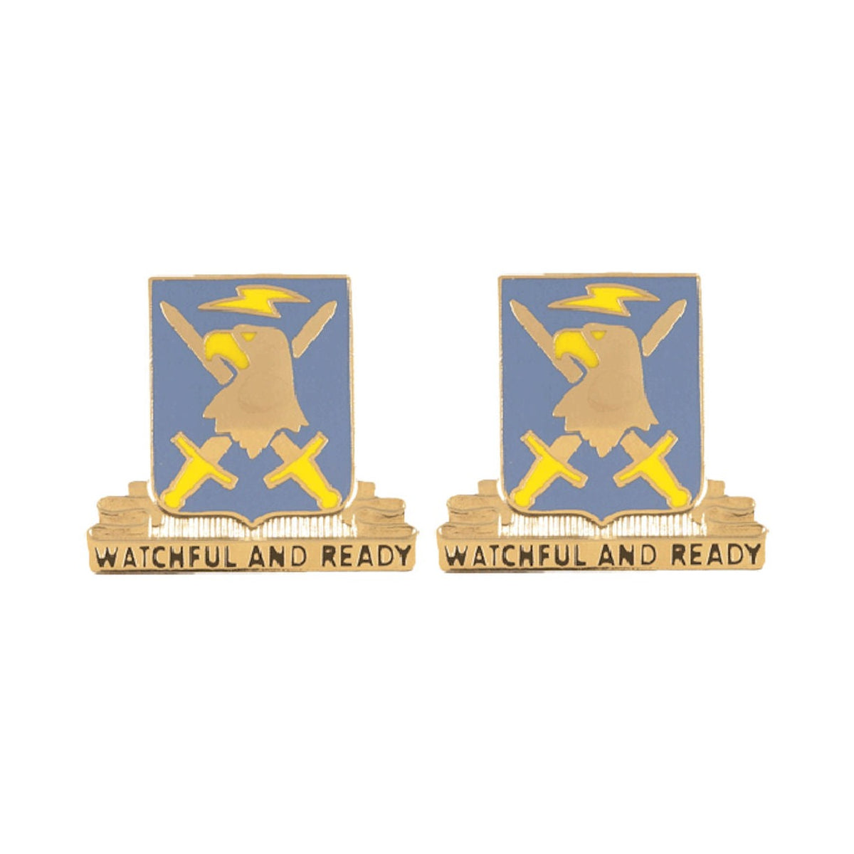 104th Military Intelligence Battalion Distinctive Unit Insignia - Pair - WATCHFUL AND READY