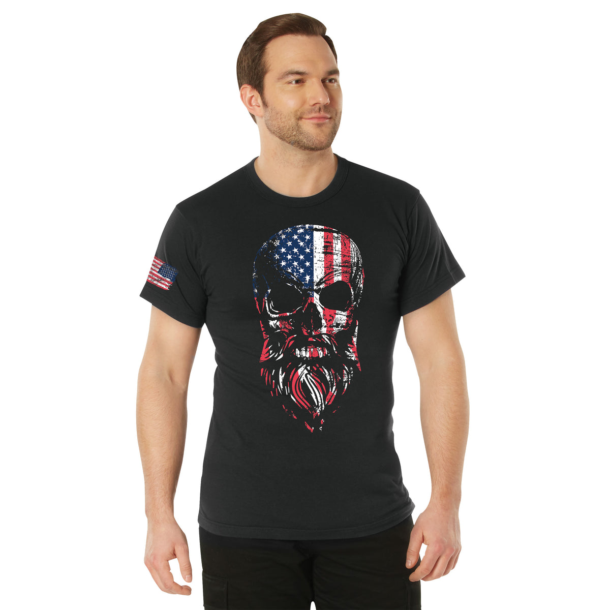 Rothco U.S. Flag Bearded Skull T-Shirt