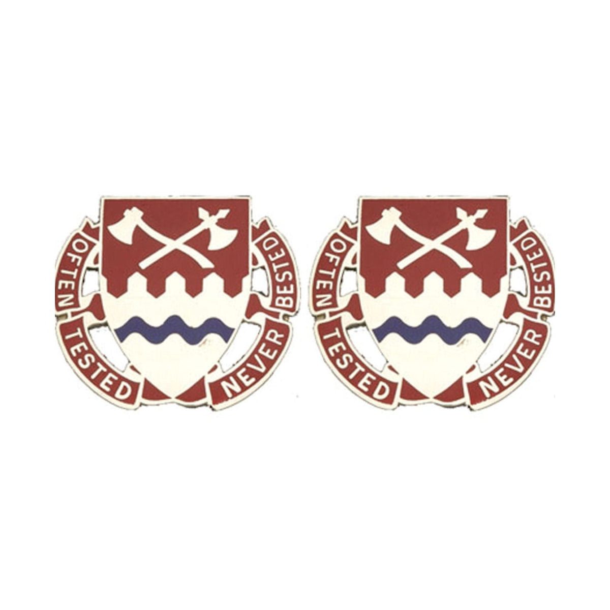 1140th ENGINEER Distinctive Unit Insignia - Pair - OFTEN TESTED NEVER BESTED