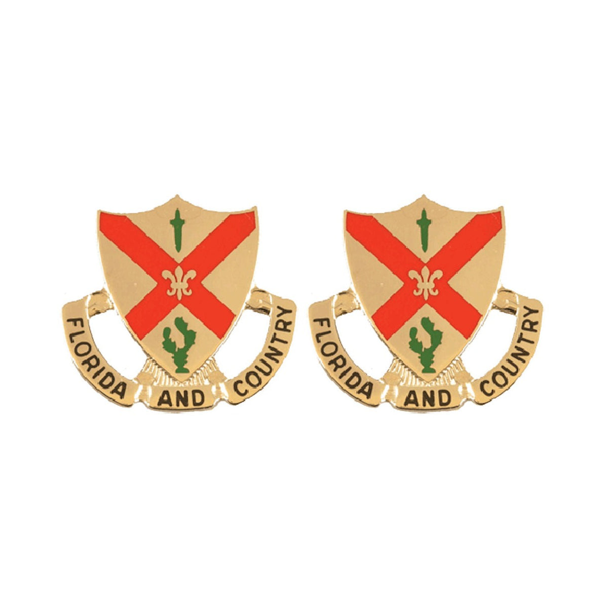 124th Infantry Battalion Distinctive Unit Insignia - Pair - FLORIDA AND COUNTRY