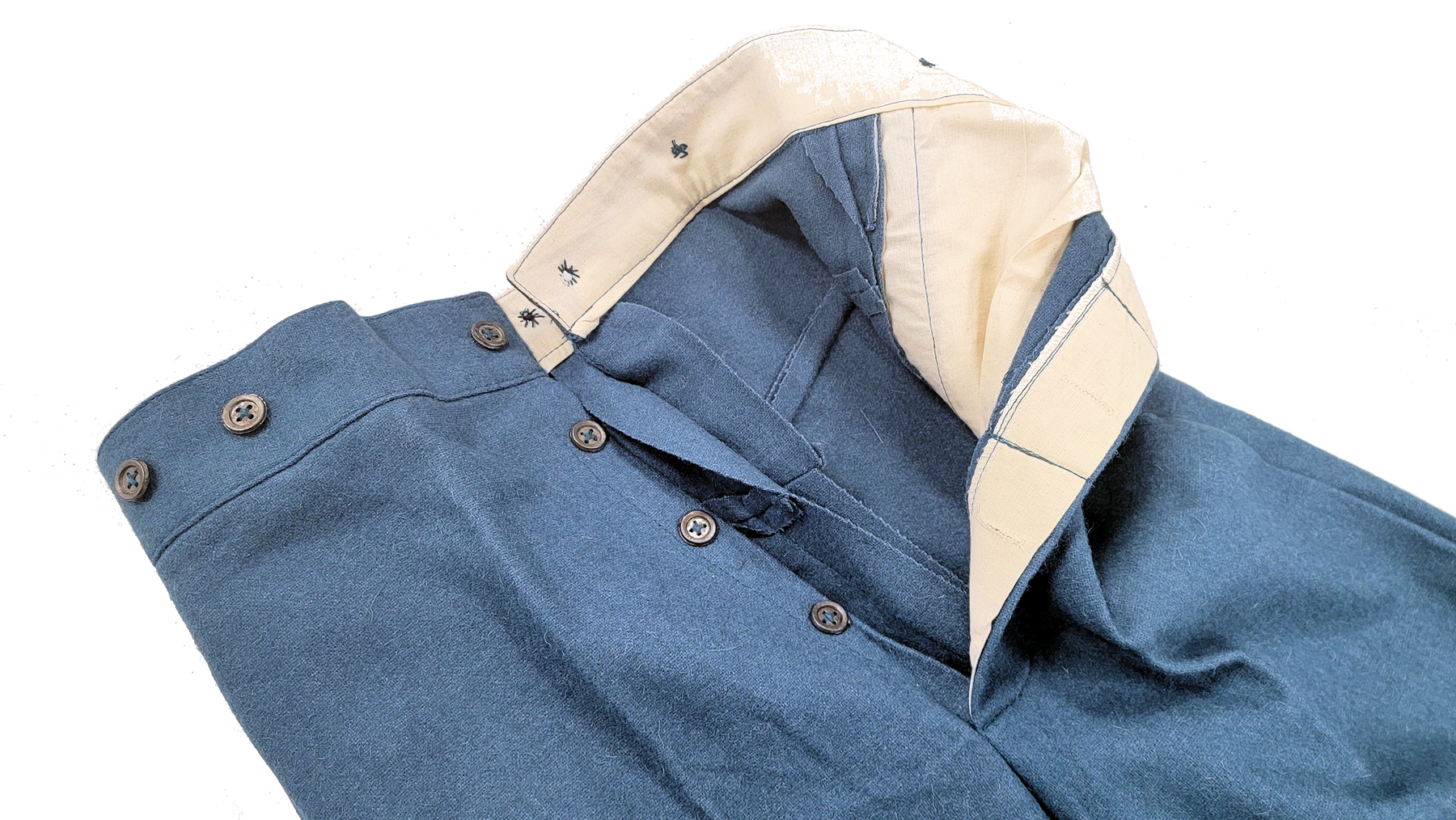 Kids Civil War Reproduction Sky Blue Wool Trousers