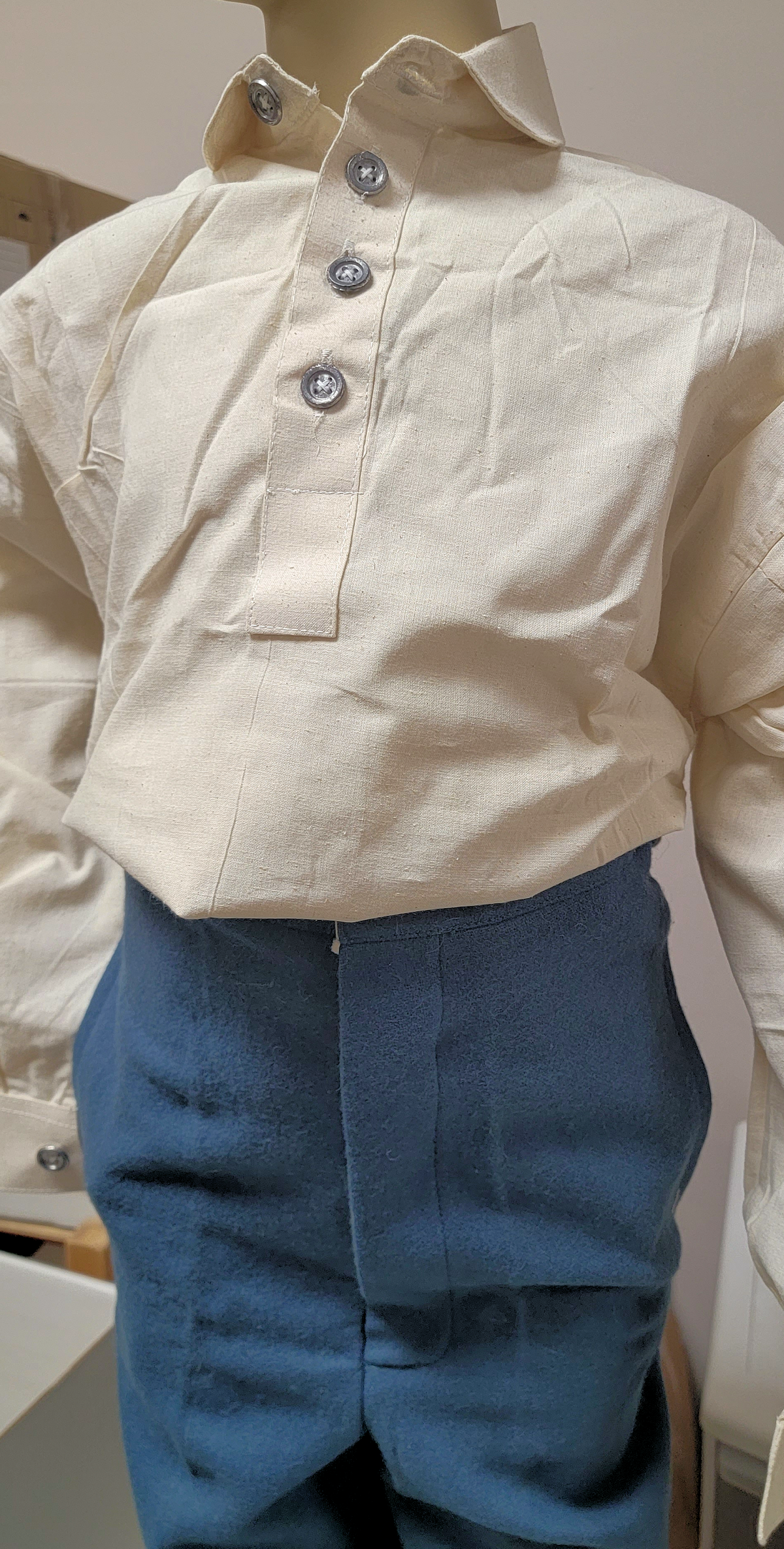 Kids Civil War Reproduction Sky Blue Wool Trousers