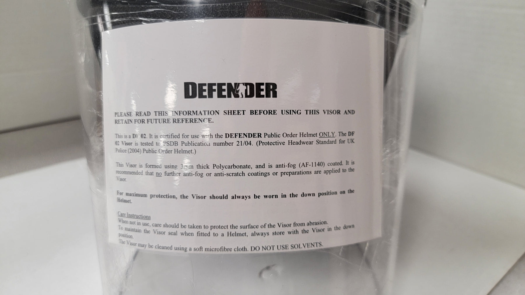 British MLA Defender Riot Control Helmet - Size 0 - NICE!!!
