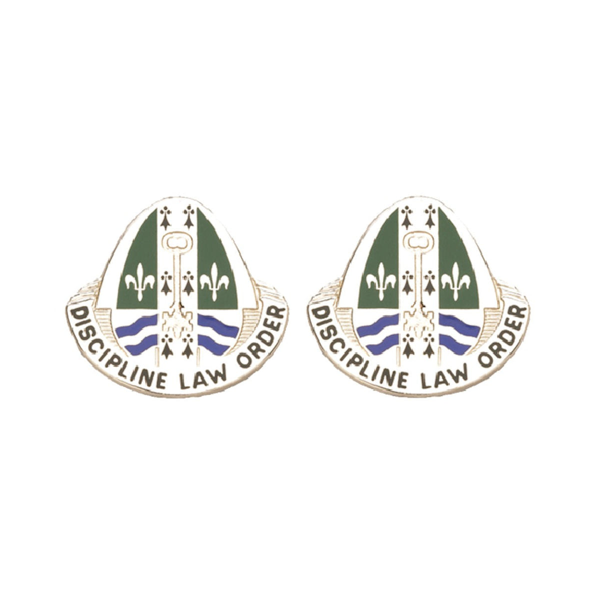 204th Military Police MP Battalion Distinctive Unit Insignia - Pair - DISCIPLINE LAW ORDER