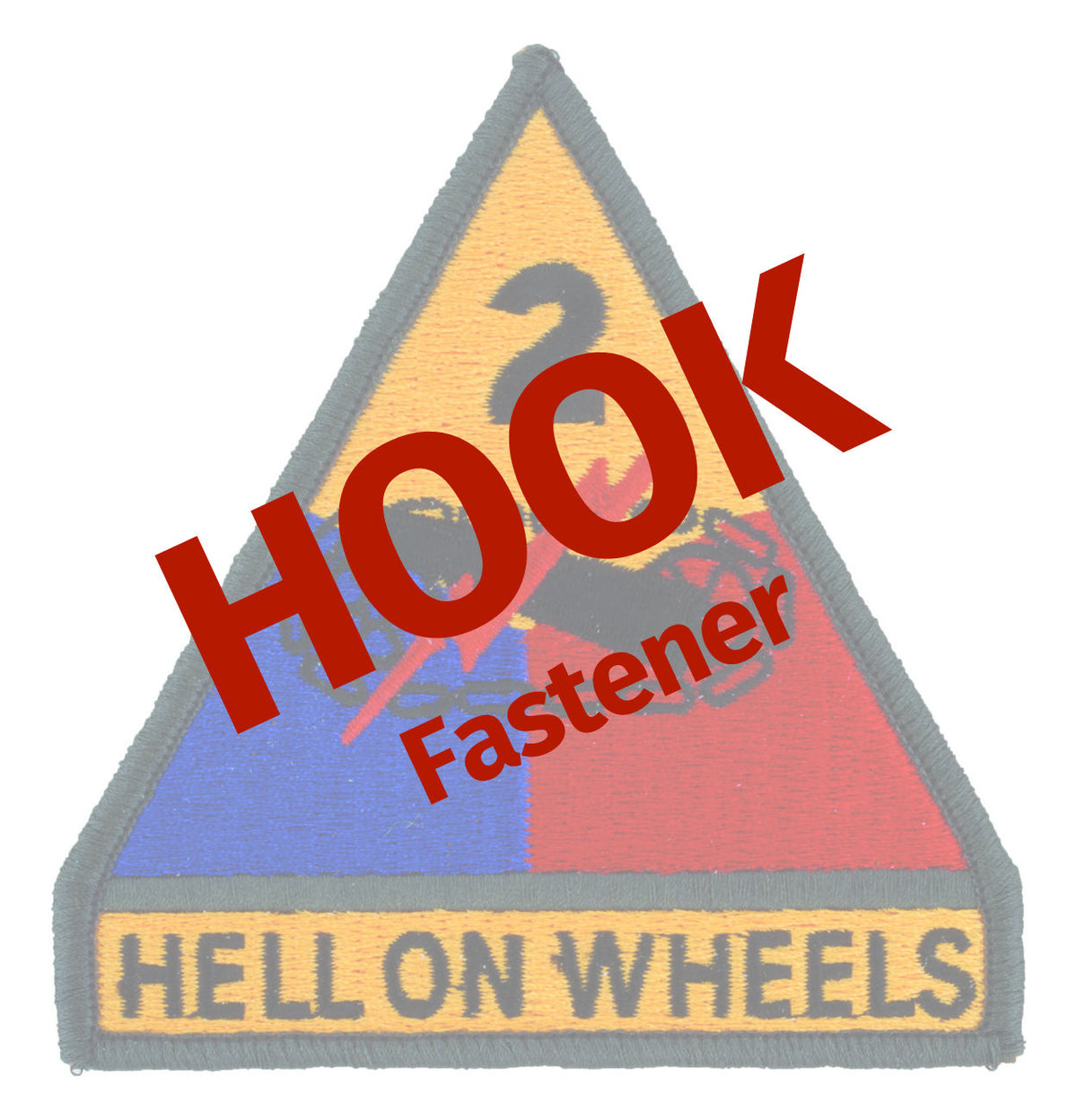 2nd Armored Division Patch - Color with HOOK Fastener