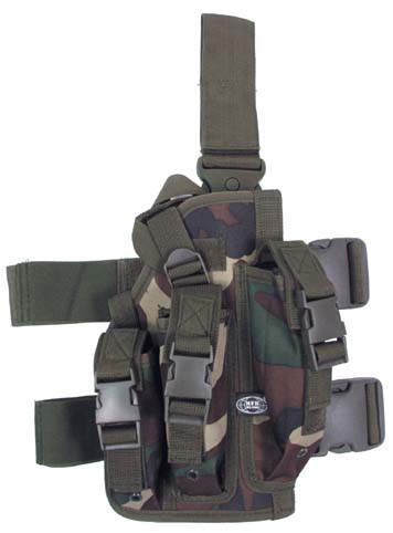 CLEARANCE - MFH Tactical Right Leg Holster Woodland Camo