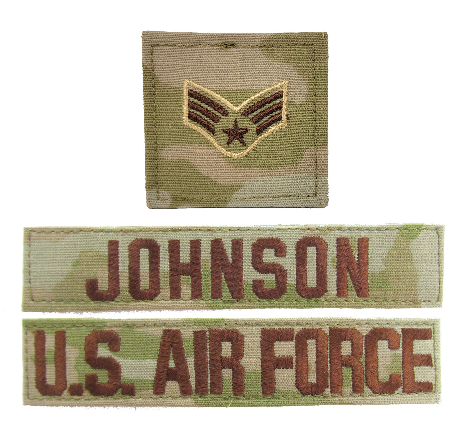 3 Piece OCP Name Tape & Rank Package - Air Force Senior Airman
