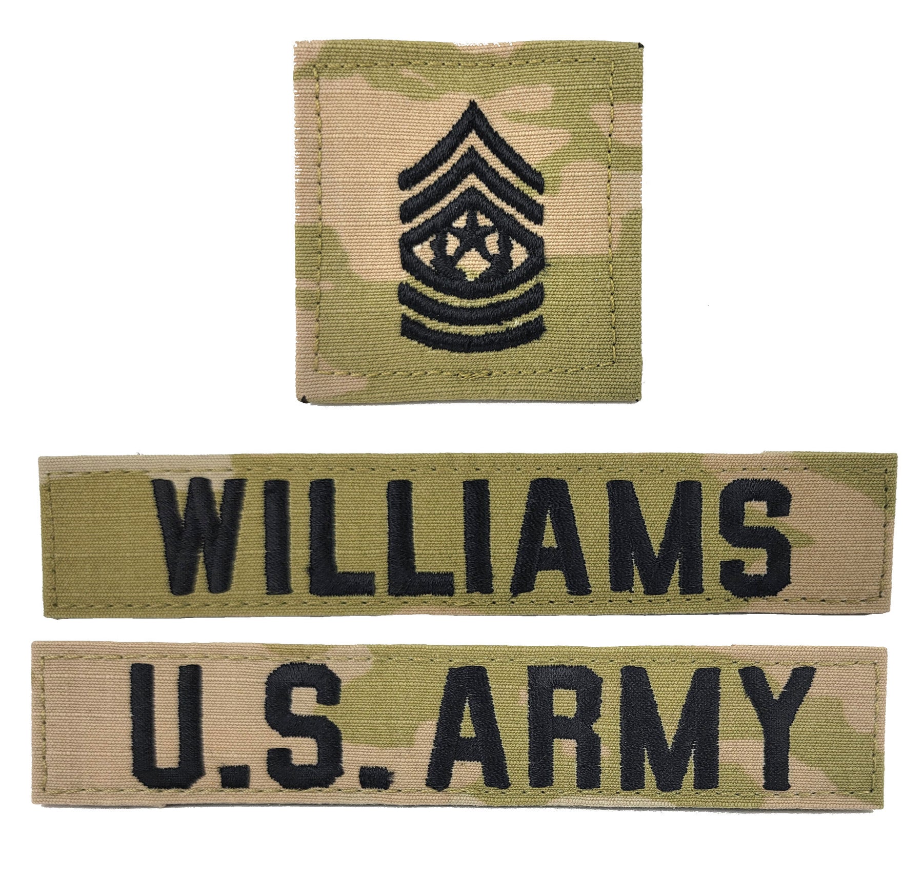 3 Piece U.S. Army OCP Name Tape & Rank Blank