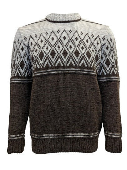 Pure Nordic Pattern Crew Neck Sweater