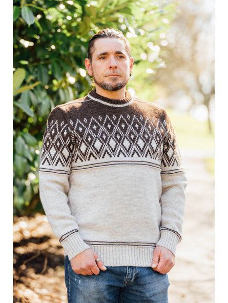 Pure Nordic Pattern Crew Neck Sweater
