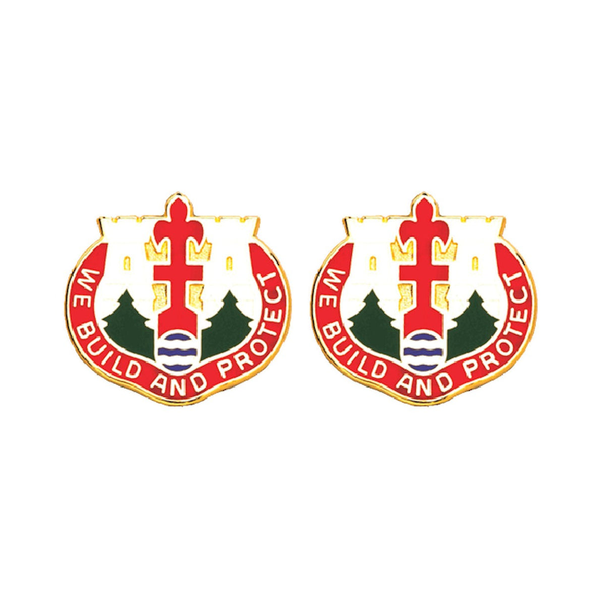 46th Engineering Group Michigan Distinctive Unit Insignia - Pair - We Build And Protect