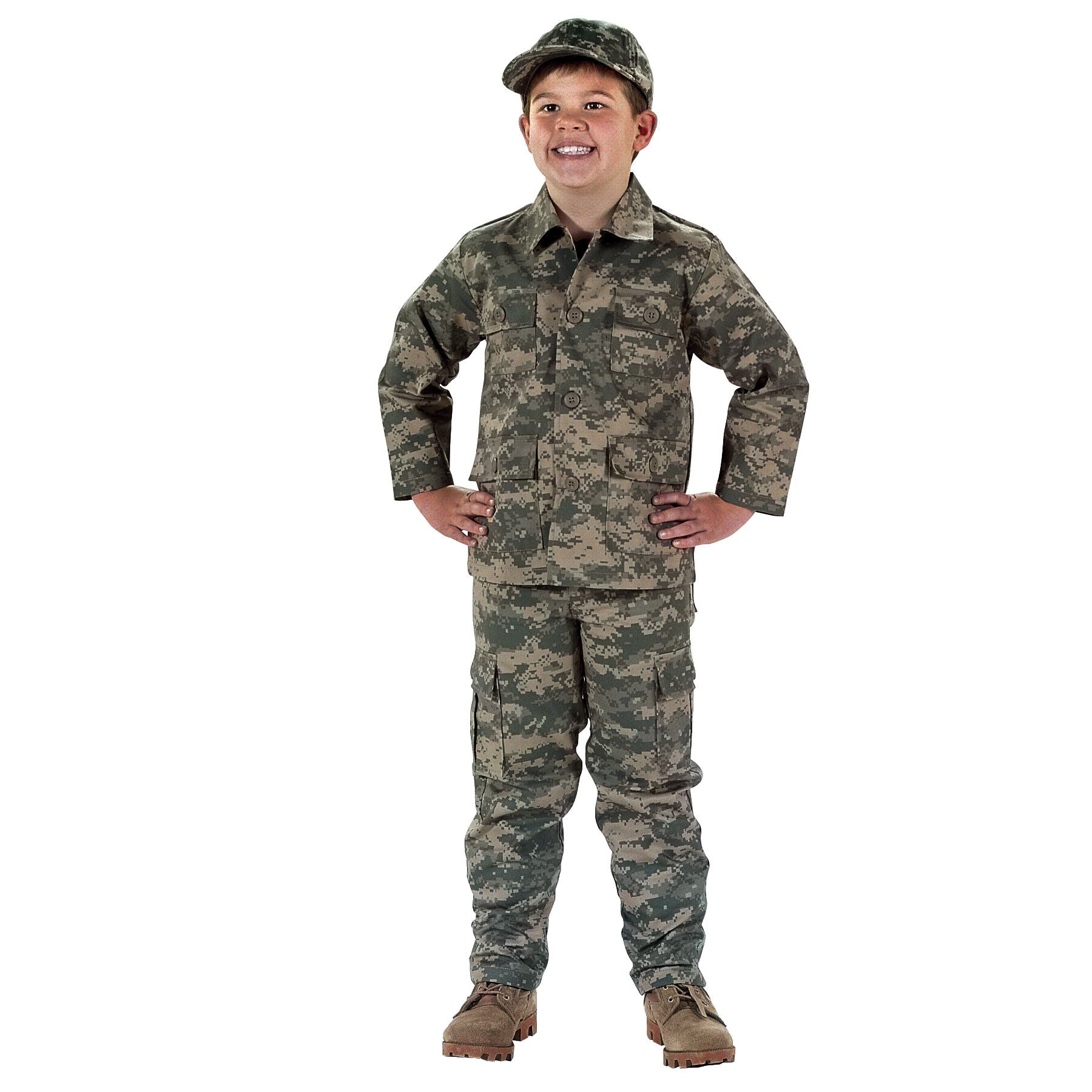 Costume Army T Shirt For Kids Kids Woodland Camo Combat Costume