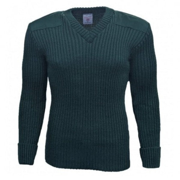 TW Kempton York Woolly Pully Vee Neck Sweater with Patches