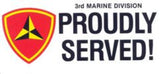 CLEARANCE - 3rd Marine Division Bumper Sticker - Proudly Served