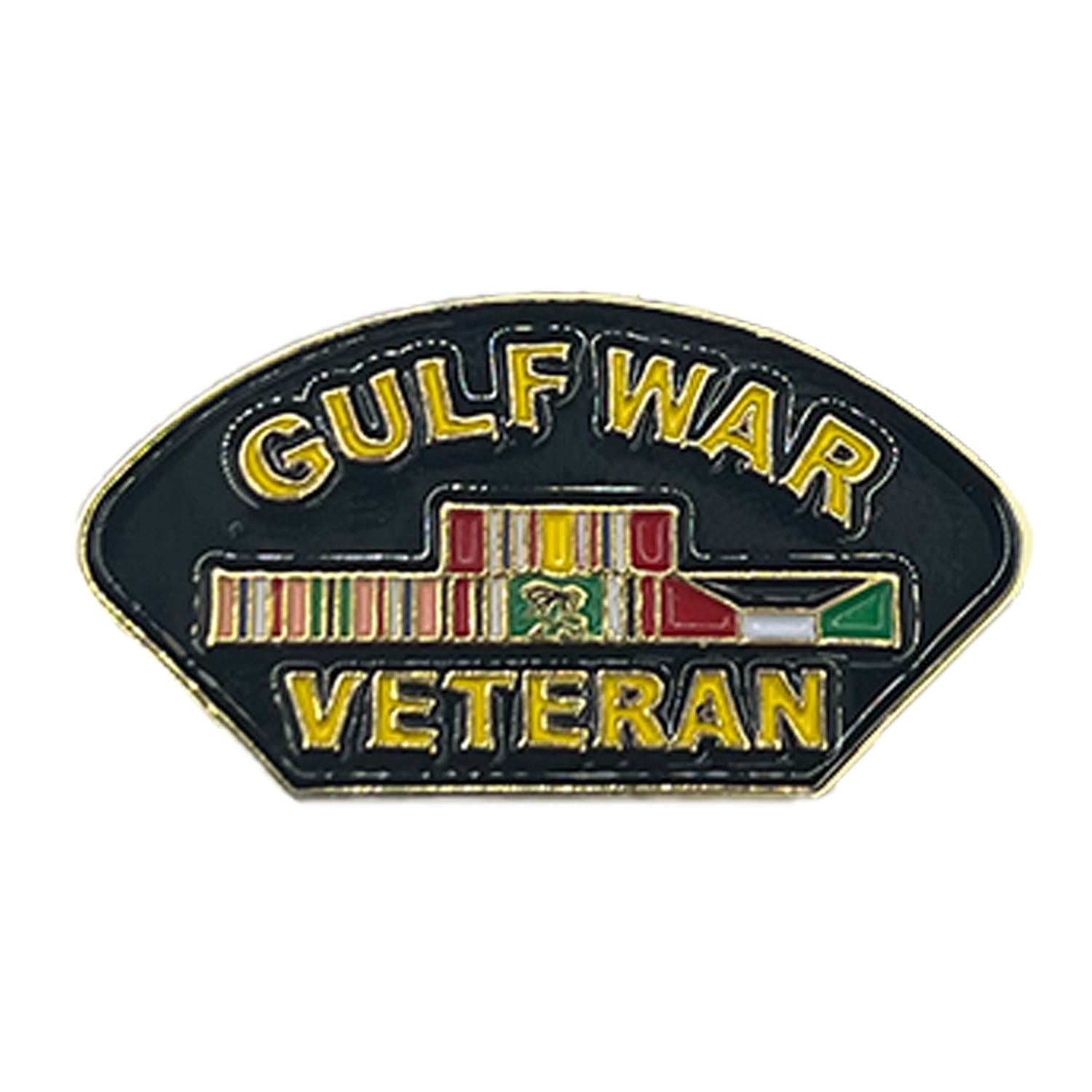 Black and Gold Gulf War Veteran Pin with Ribbons