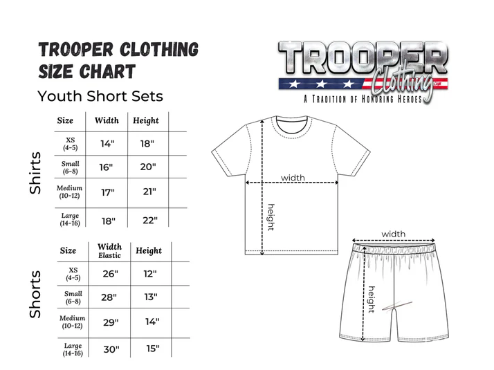 Trooper Clothing Kids U.S. Navy PT 2 Piece Shirt/Shorts Set