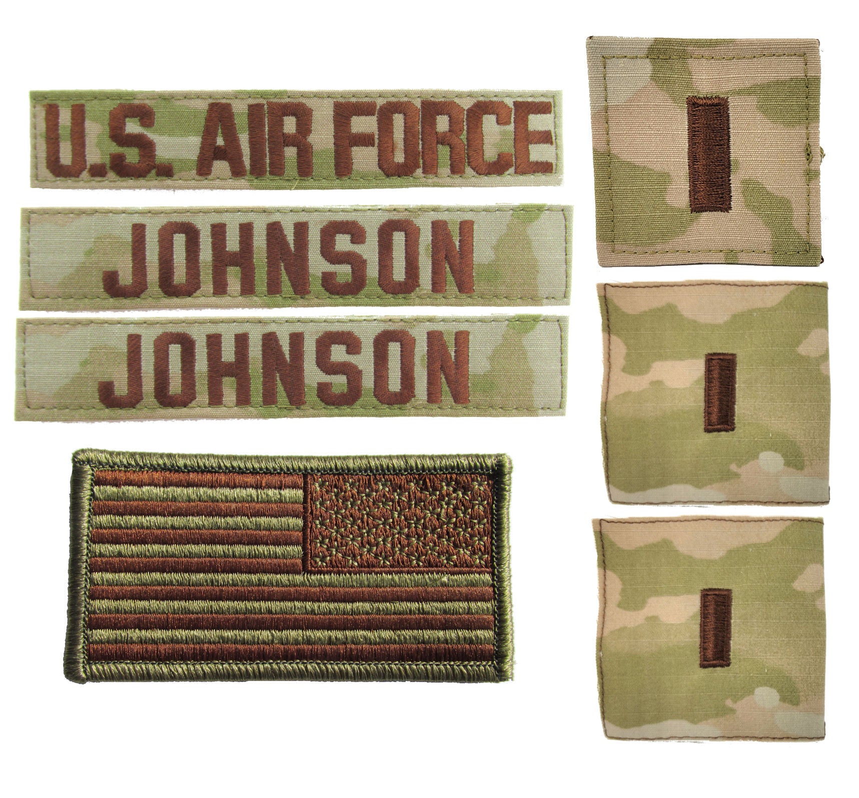 Air Force OCP Name Tape and Rank - 3 Color OCP Package Deal