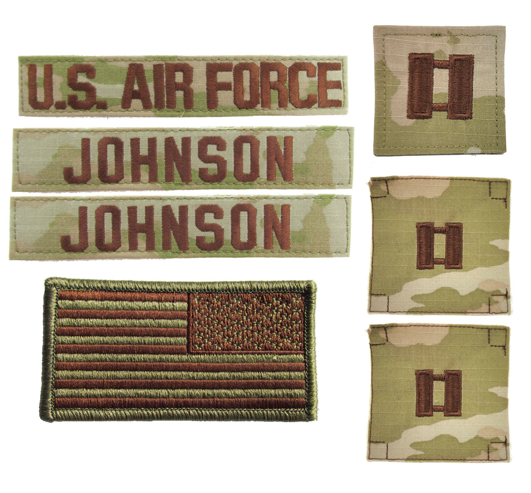 Air Force OCP Name Tape and Rank - 3 Color OCP Package Deal