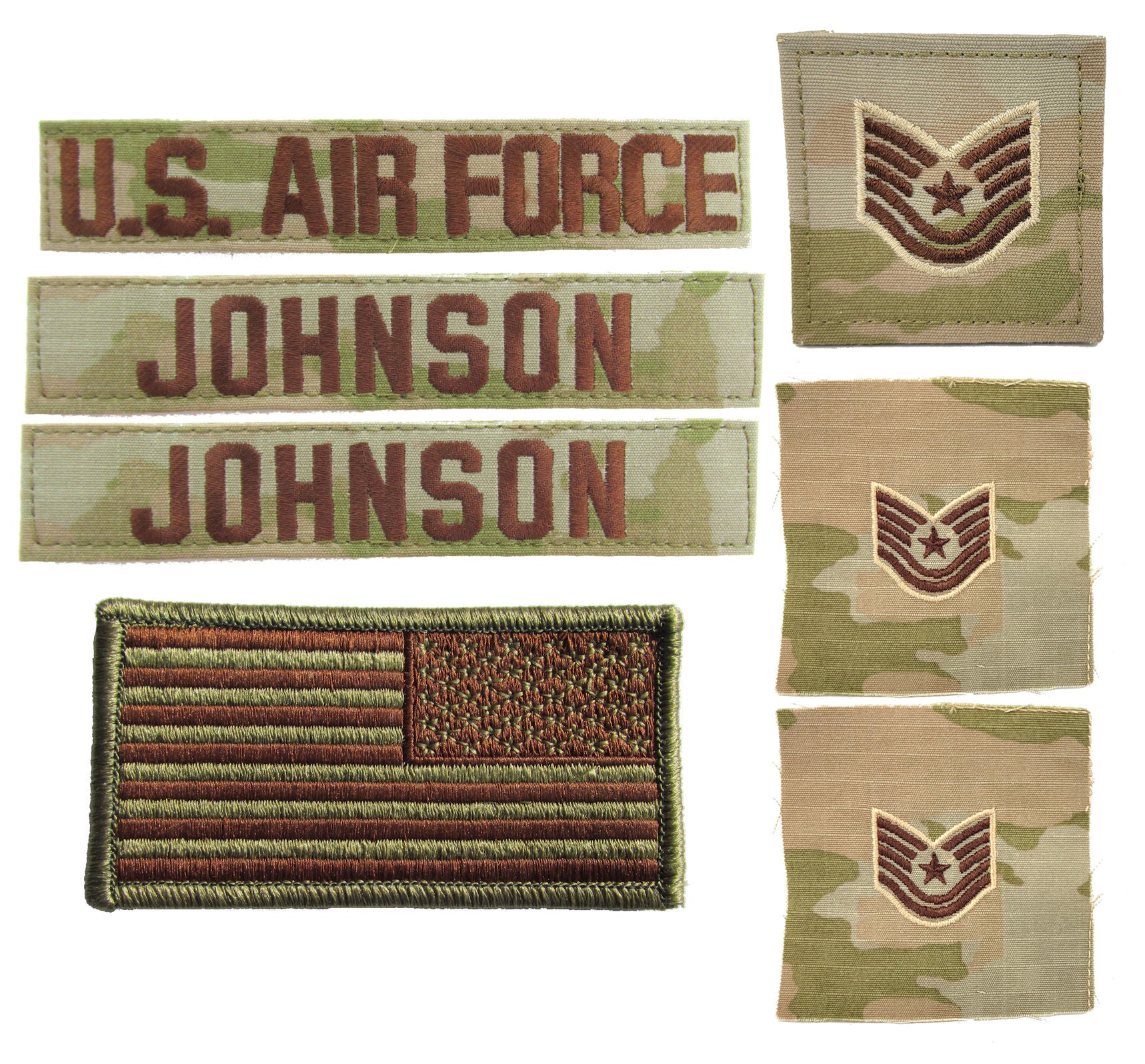 Air Force OCP Name Tape and Rank - 3 Color OCP Package Deal