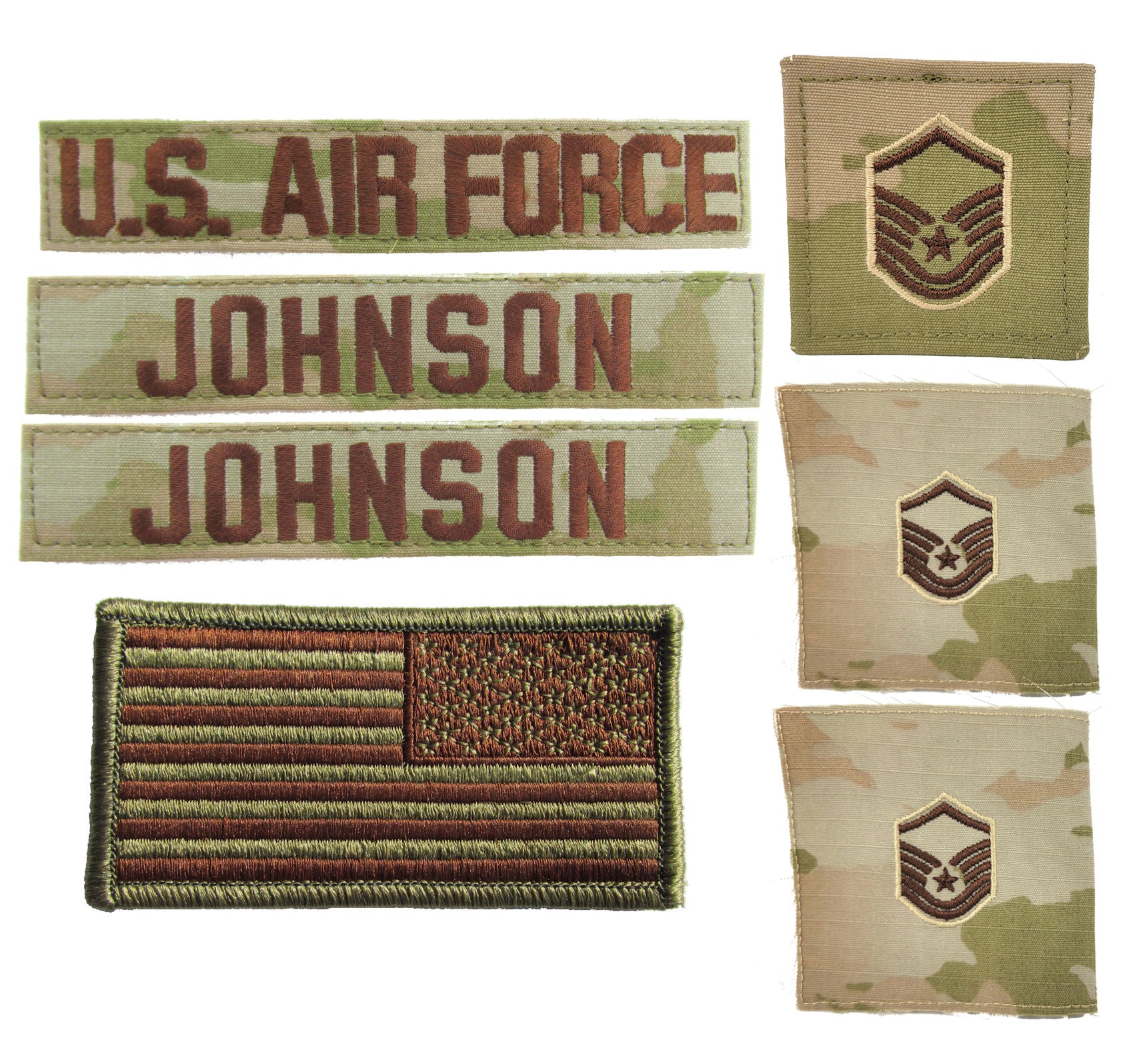 Air Force OCP Name Tape and Rank - 3 Color OCP Package Deal