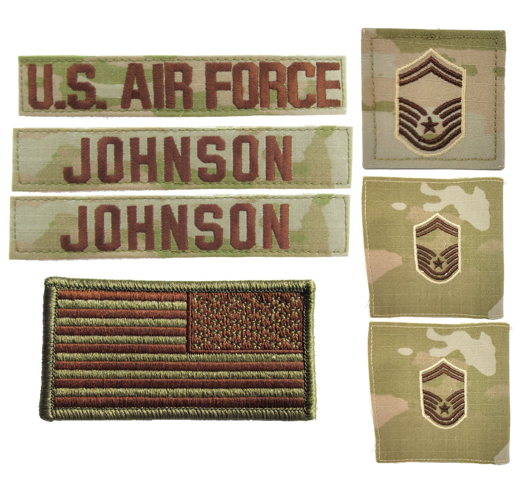 Air Force OCP Name Tape and Rank - 3 Color OCP Package Deal