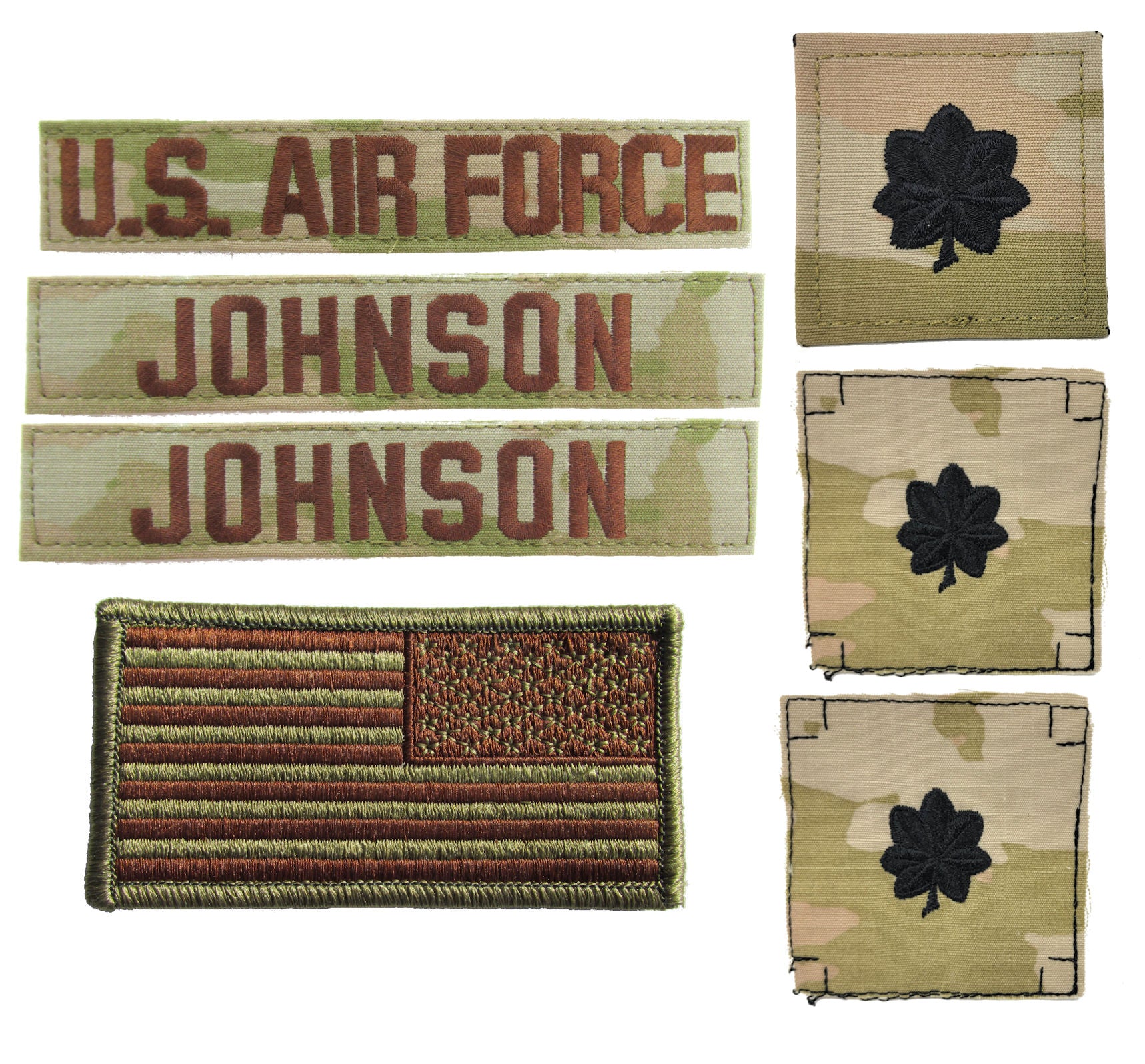Air Force OCP Name Tape and Rank - 3 Color OCP Package Deal