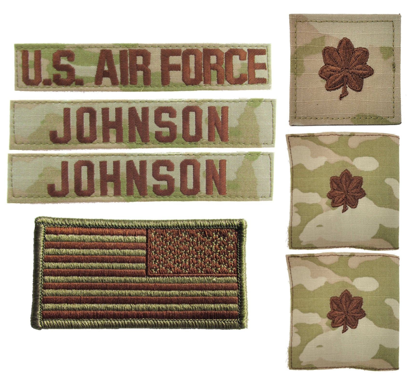Air Force OCP Name Tape and Rank - 3 Color OCP Package Deal