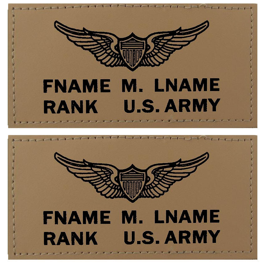 U.S. Army Leather Flight Badge - TAN - 1 Pair
