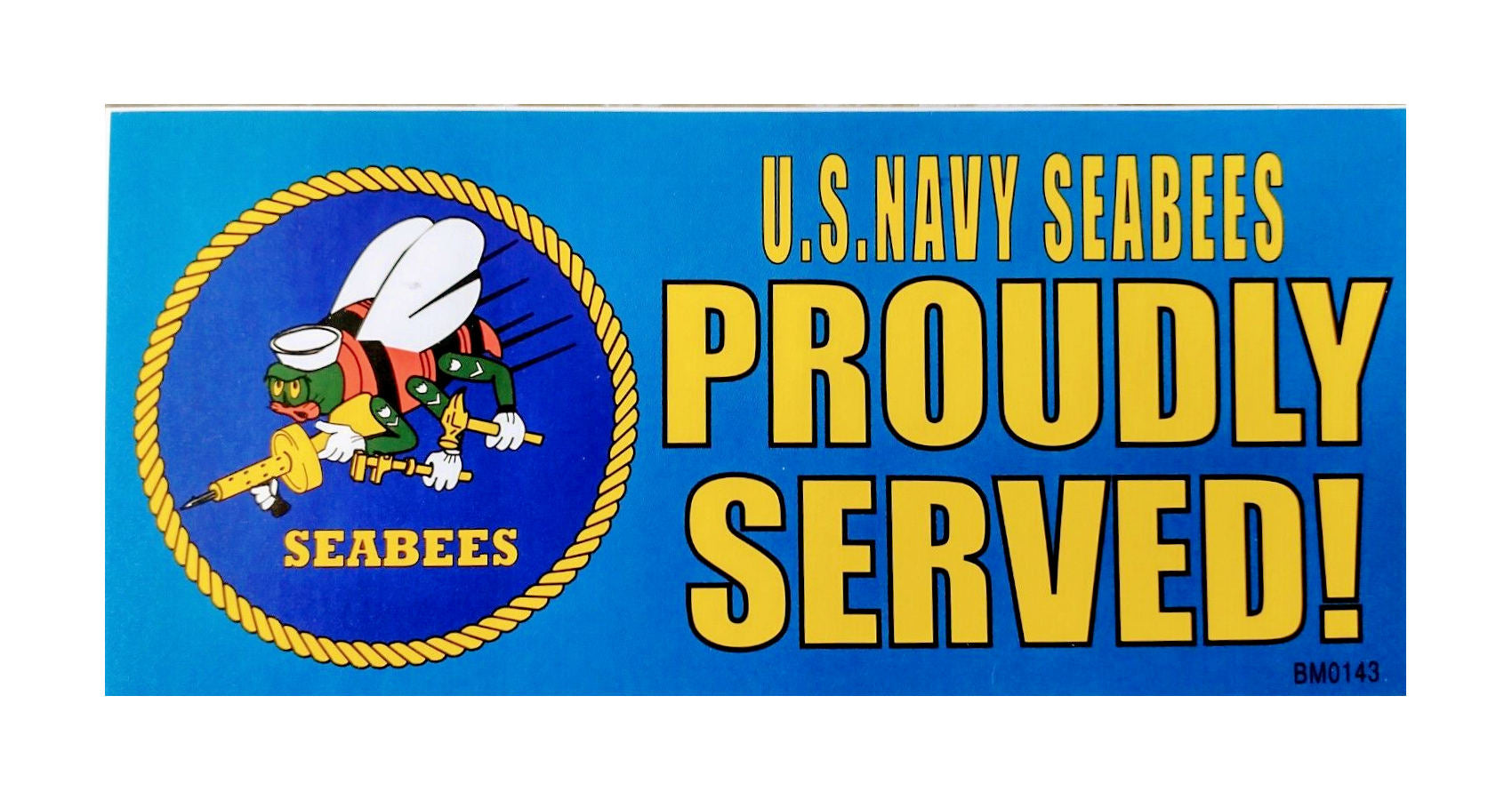 CLEARANCE - U.S Navy Seabees Bumper Sticker - Proudly Served