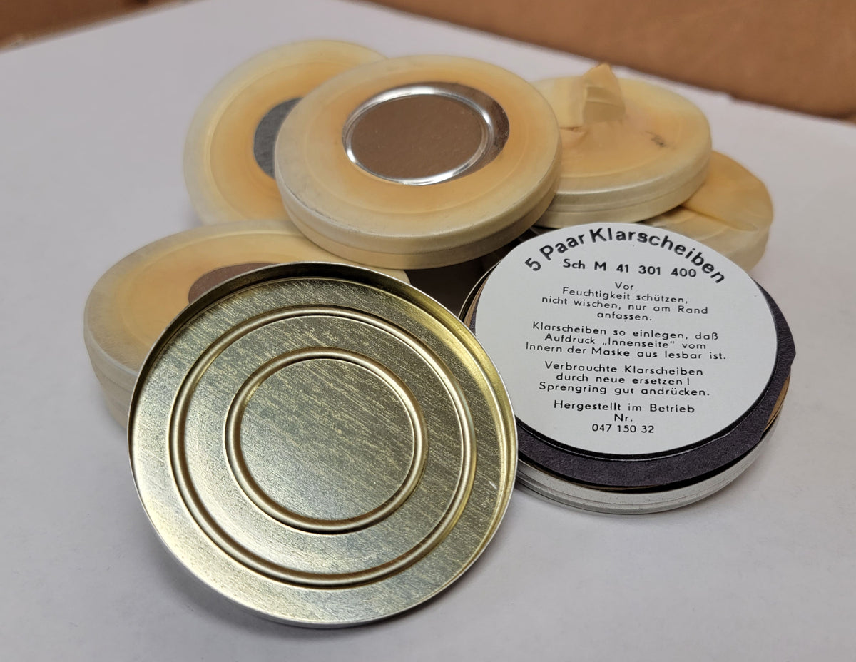 BULK BUY - LOT of 10 Cans - Clear Lenses for Russian SCHM-41 Gas Mask