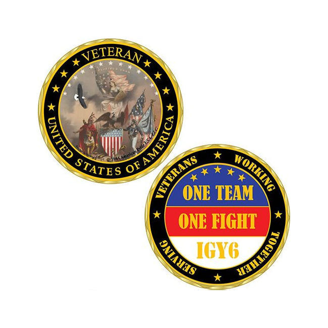 U.S. Veteran Challenge Coin - One Team One Fight