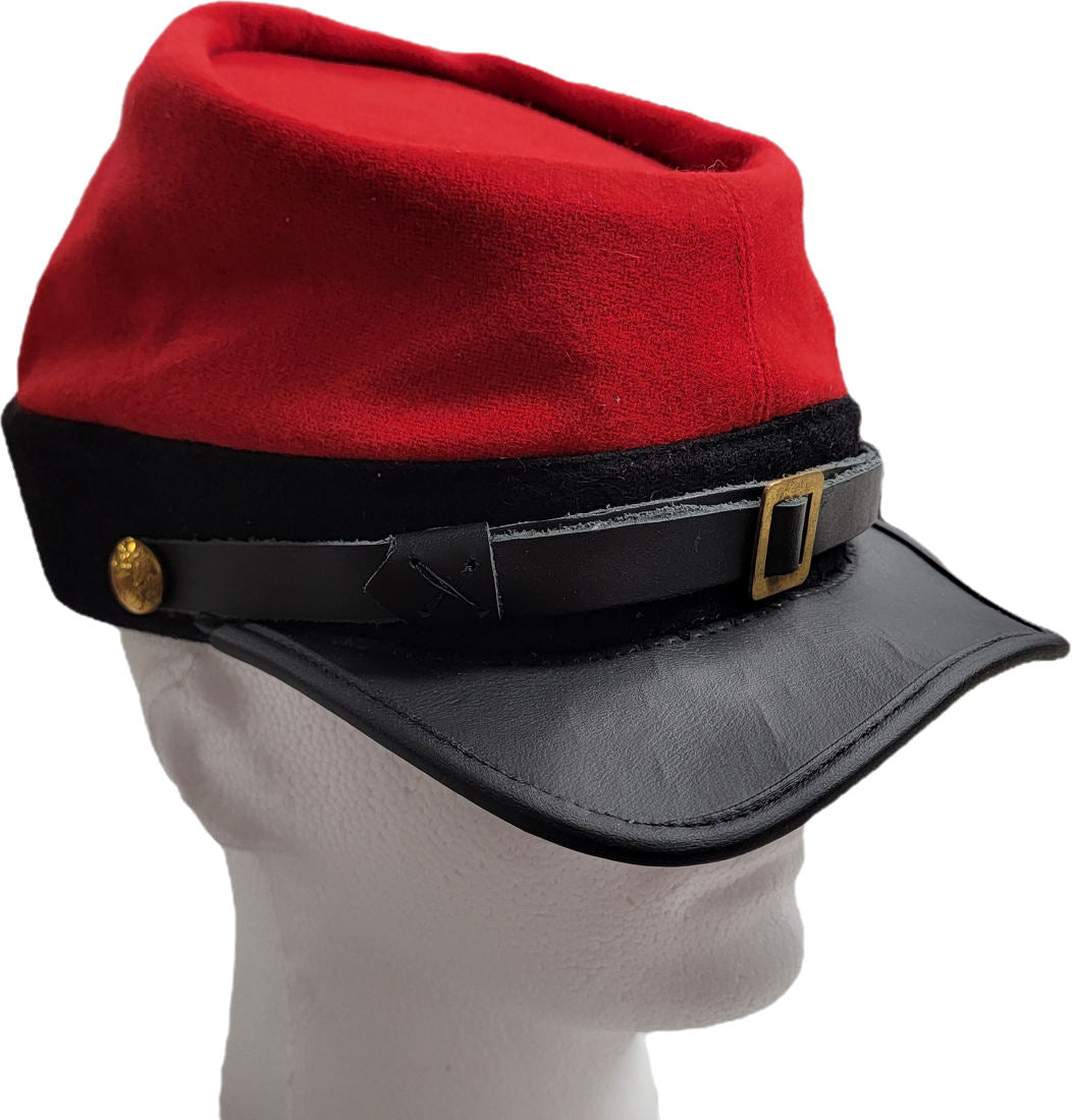 Reproduction Civil War Kepi Cap - Artillery Red with BLACK Band