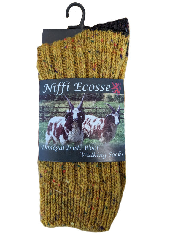 Donegal Irish Wool Walking Socks - Mustard