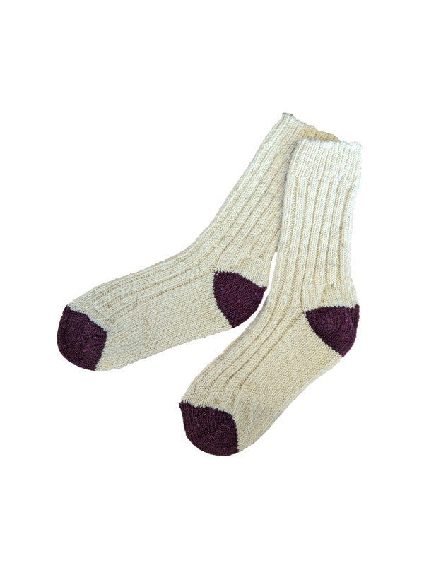 Donegal Irish Wool Walking Socks - Natural