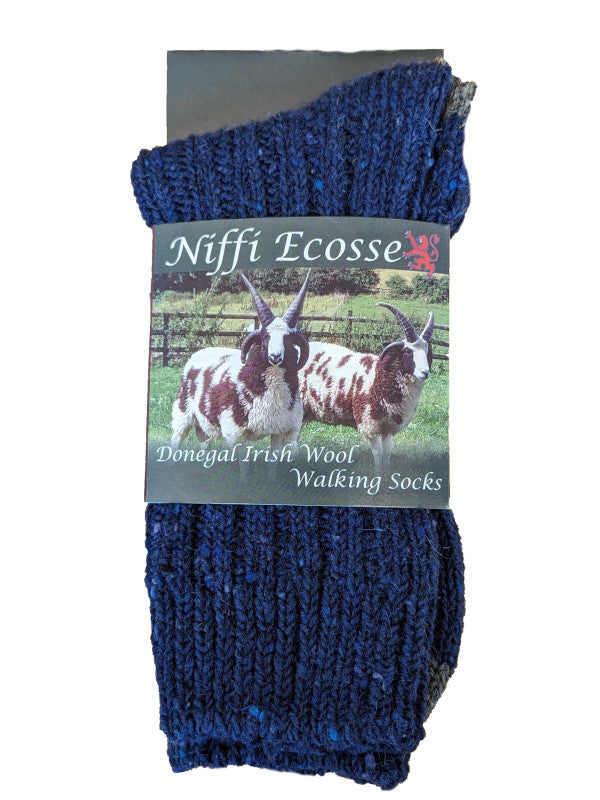 Donegal Irish Wool Walking Socks - Navy