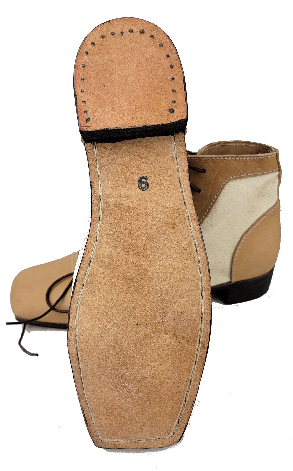 Civil War Camp Shoes - Leather/Canvas Lightweight Reenactment Shoes