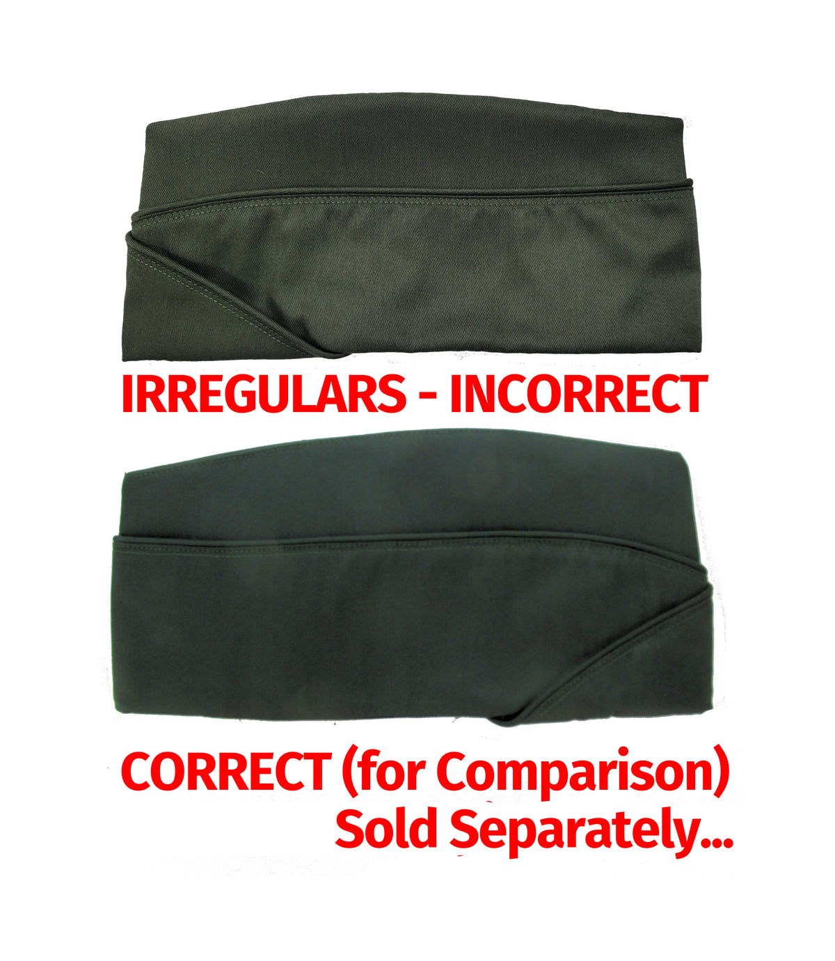 CLEARANCE Olive Drab Garrison Cap Reproduction - IRREGULARS