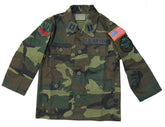 CLEARANCE - Kids Military Camo BDU Jacket with Patches