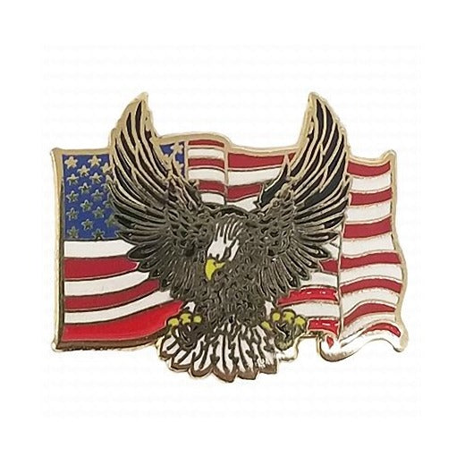 U.S. Flag Pin with Flying Eagle