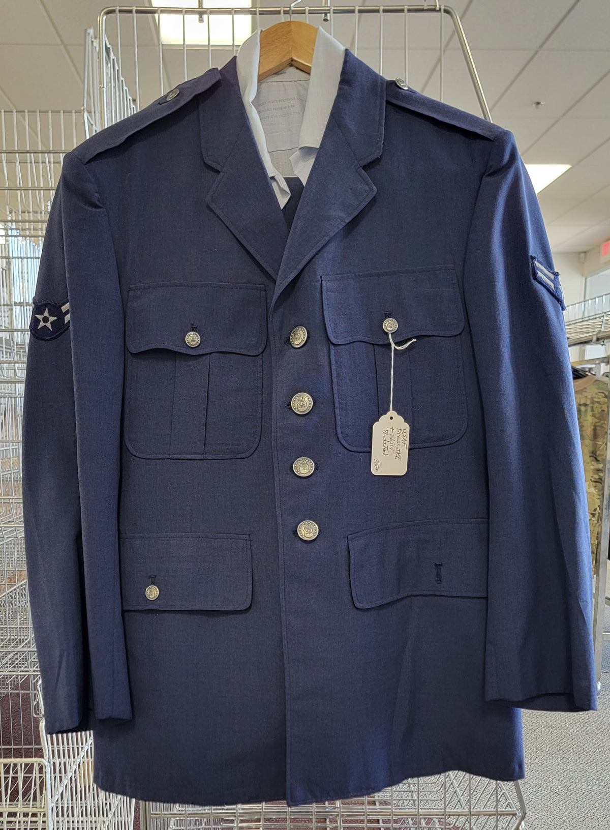 Vintage 1970s U.S. Air Force Dress Blue Tropical Poly/Wool Uniform Jacket and Pants