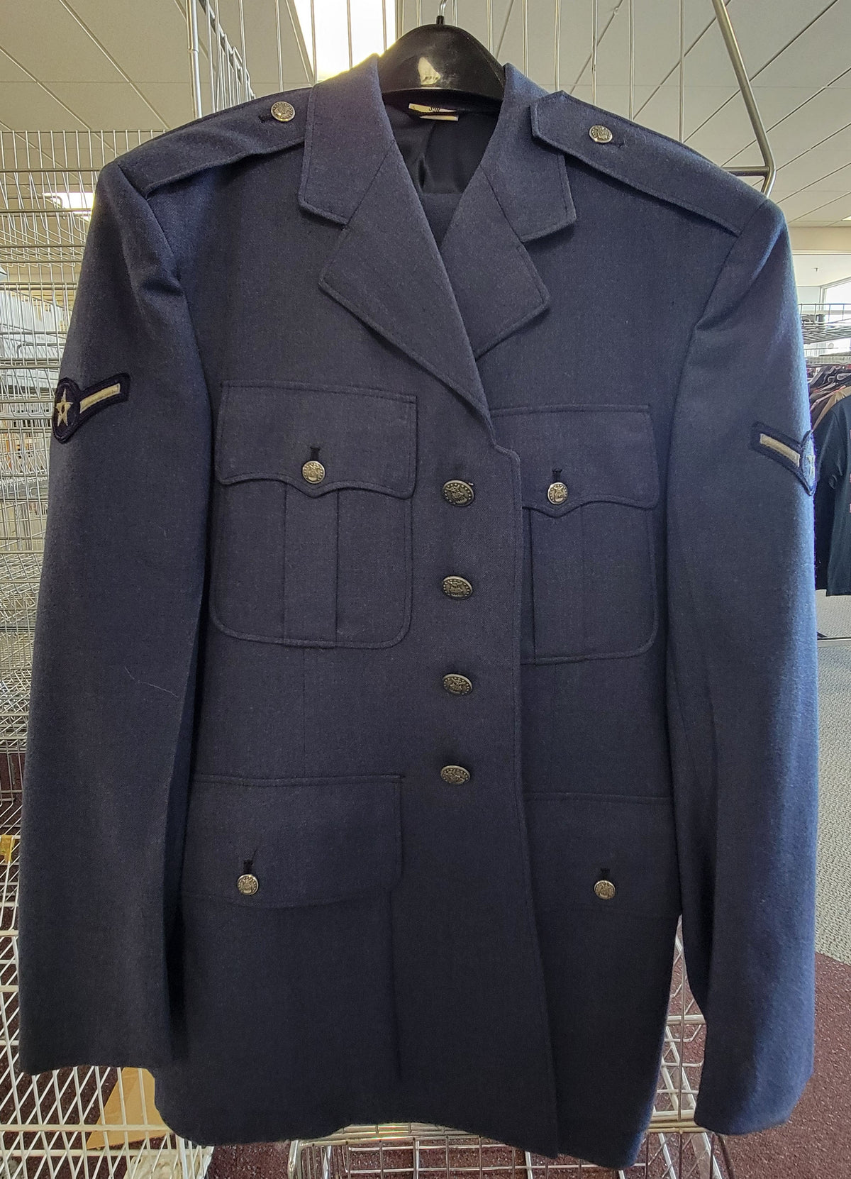 Vintage 1970s U.S. Air Force Dress Blue Wool Uniform Jacket and Pants