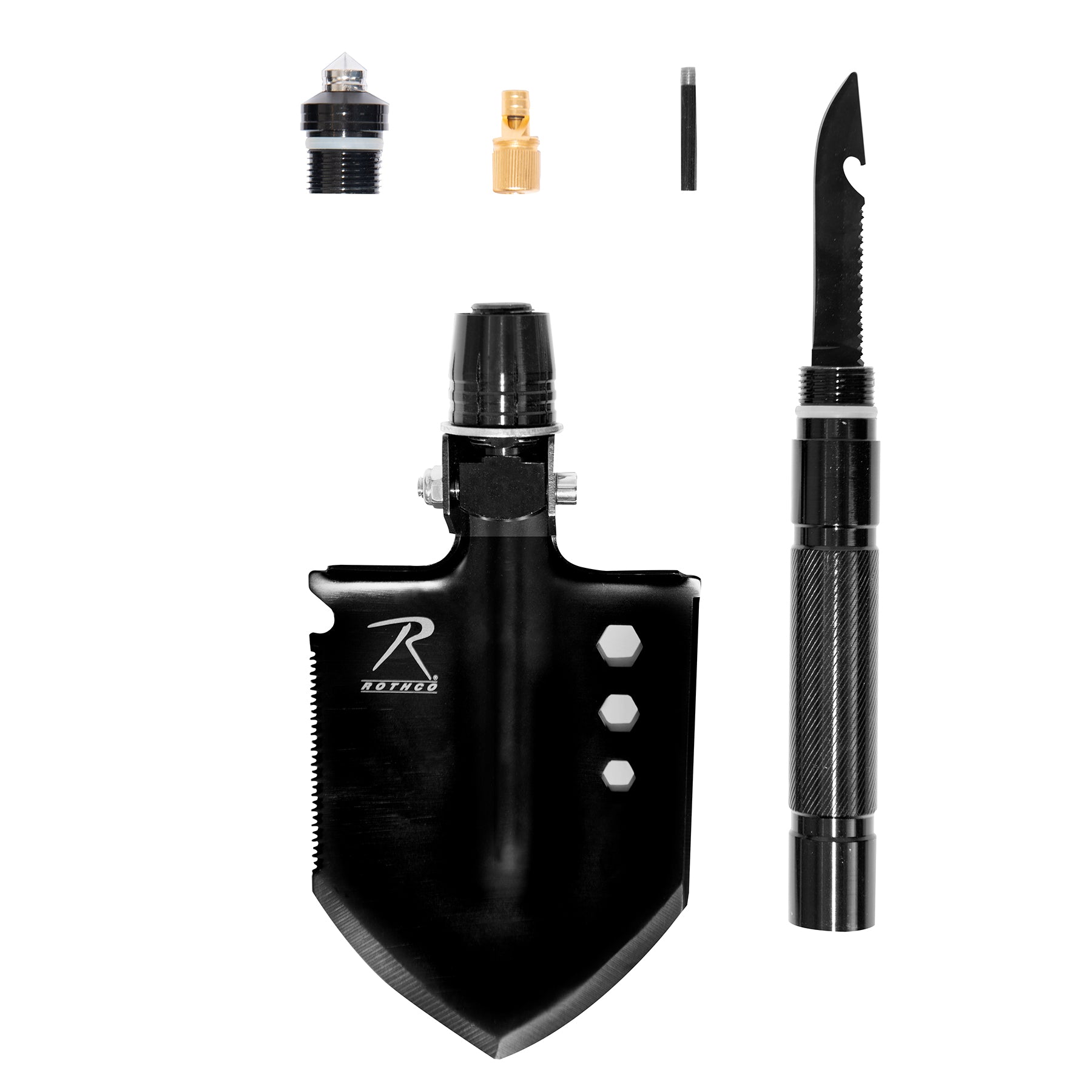 Rothco 8-in-1 Multi-Tool Survival Shovel / Portable Camping Entrenching Tool - Stainless Steel