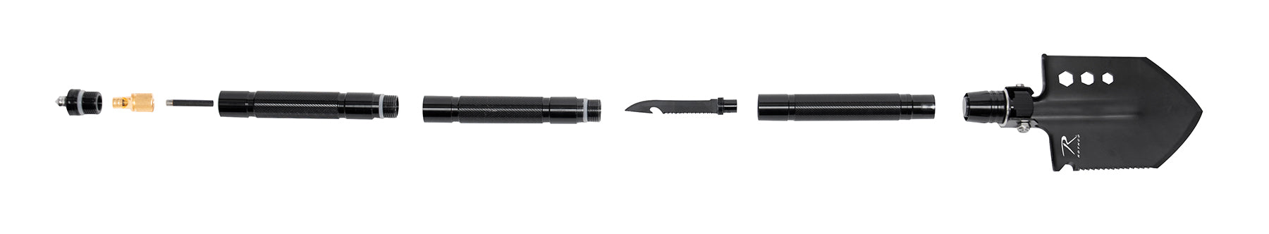 Rothco 8-in-1 Multi-Tool Survival Shovel / Portable Camping Entrenching Tool - Stainless Steel