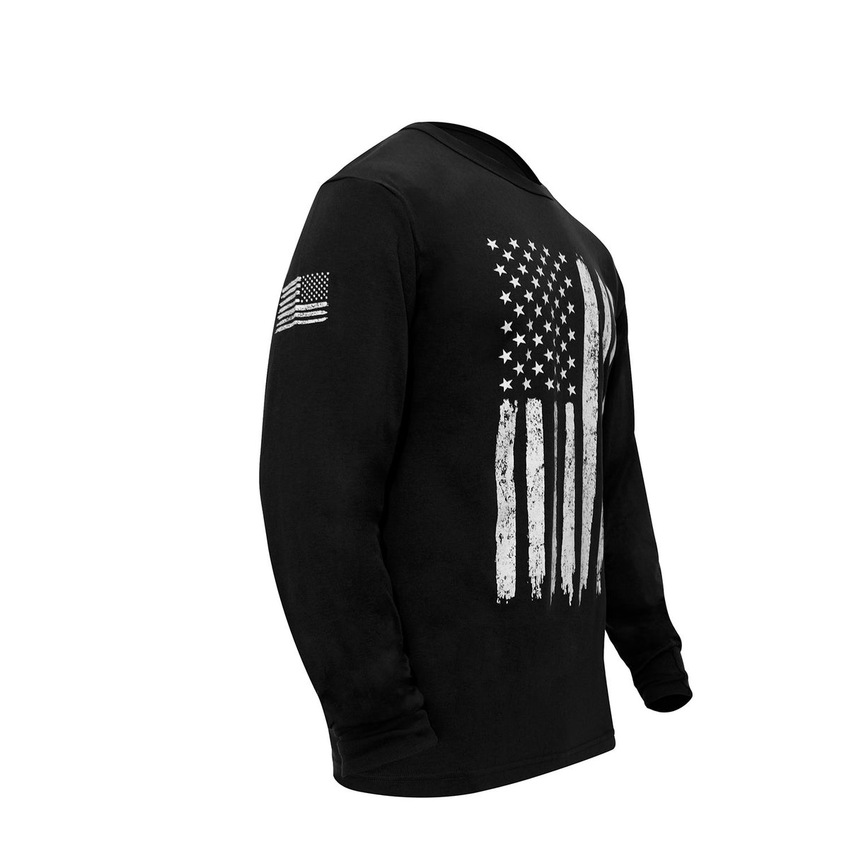 Rothco US Flag Long Sleeve T-Shirt Black