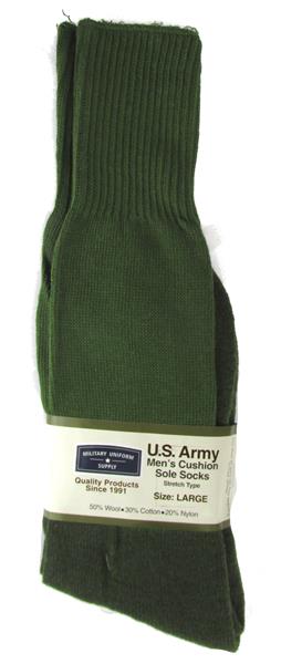 6 PACK U.S. Army Men's Cushion Sole Socks - O.D. GREEN