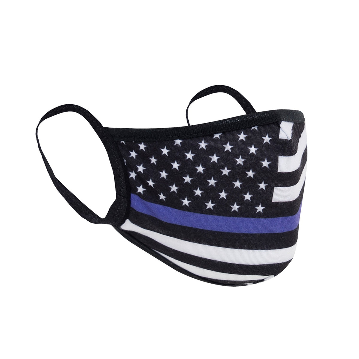 CLEARANCE - Rothco Thin Blue Line Flag Reusable 3-Layer Face Mask Polyester