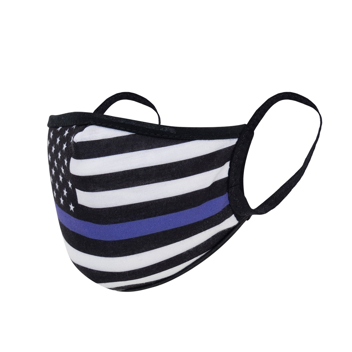 CLEARANCE - Rothco Thin Blue Line Flag Reusable 3-Layer Face Mask Polyester