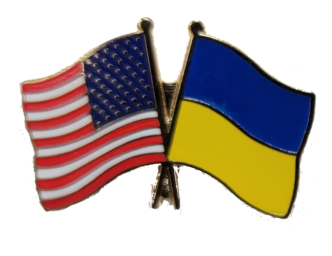 U.S.A and Ukraine crossedd flags
