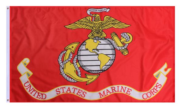 USMC Marine Corps Flag - Officially Licensed 3 feet x 5 feet - Made in USA